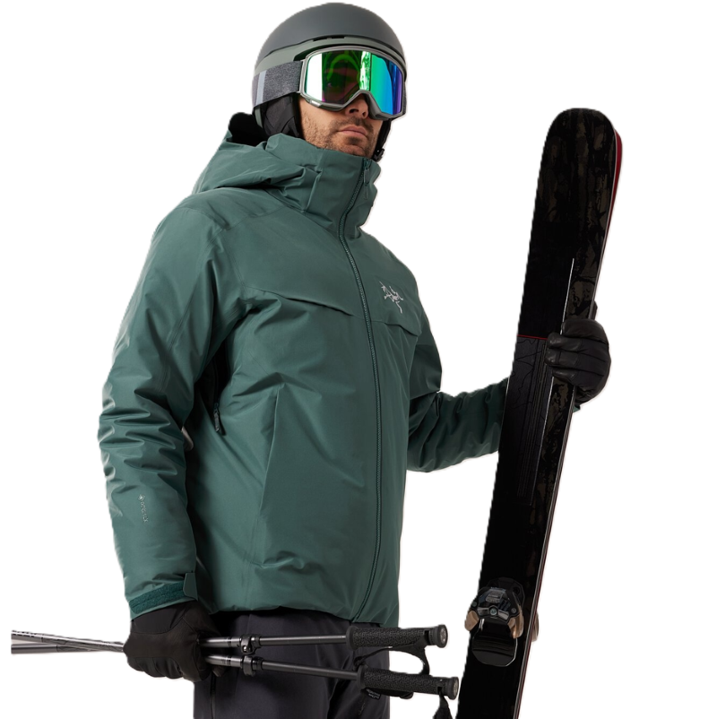 Arcteryx flagship men's and women's down jackets, detachable hat Macai series GTX 750 goose down logo waterproof and warm hooded ski down jacket, couple's warm