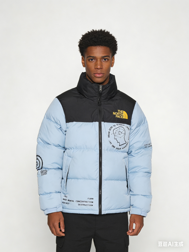 The North Face Down Jacket, Brain Dead Co branded Brain Death Short Coat, Men's and Women's Same Style